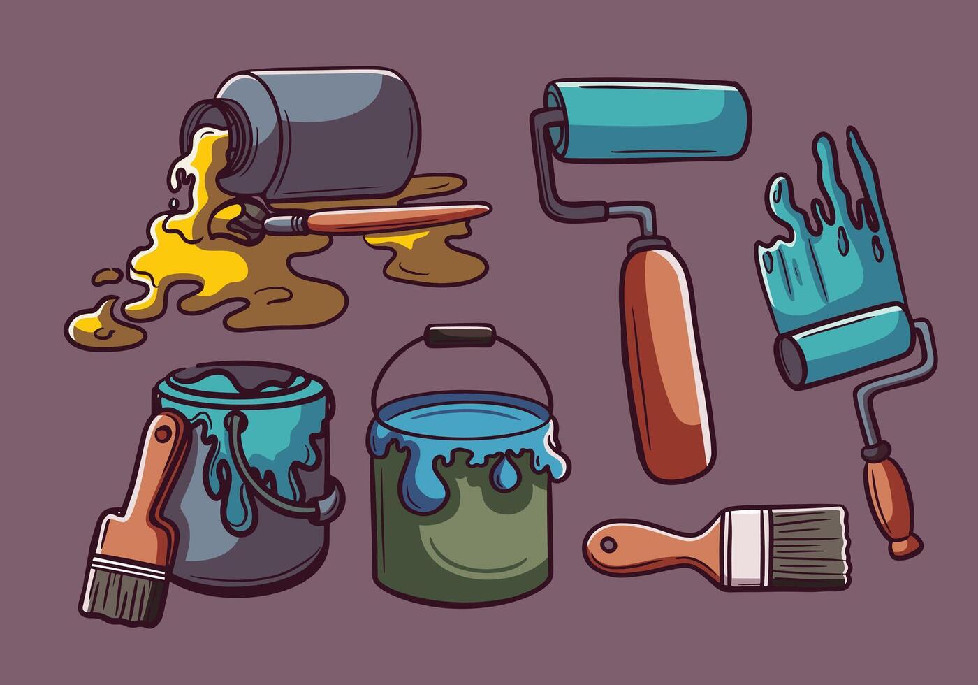 Artist tool cartoon vector