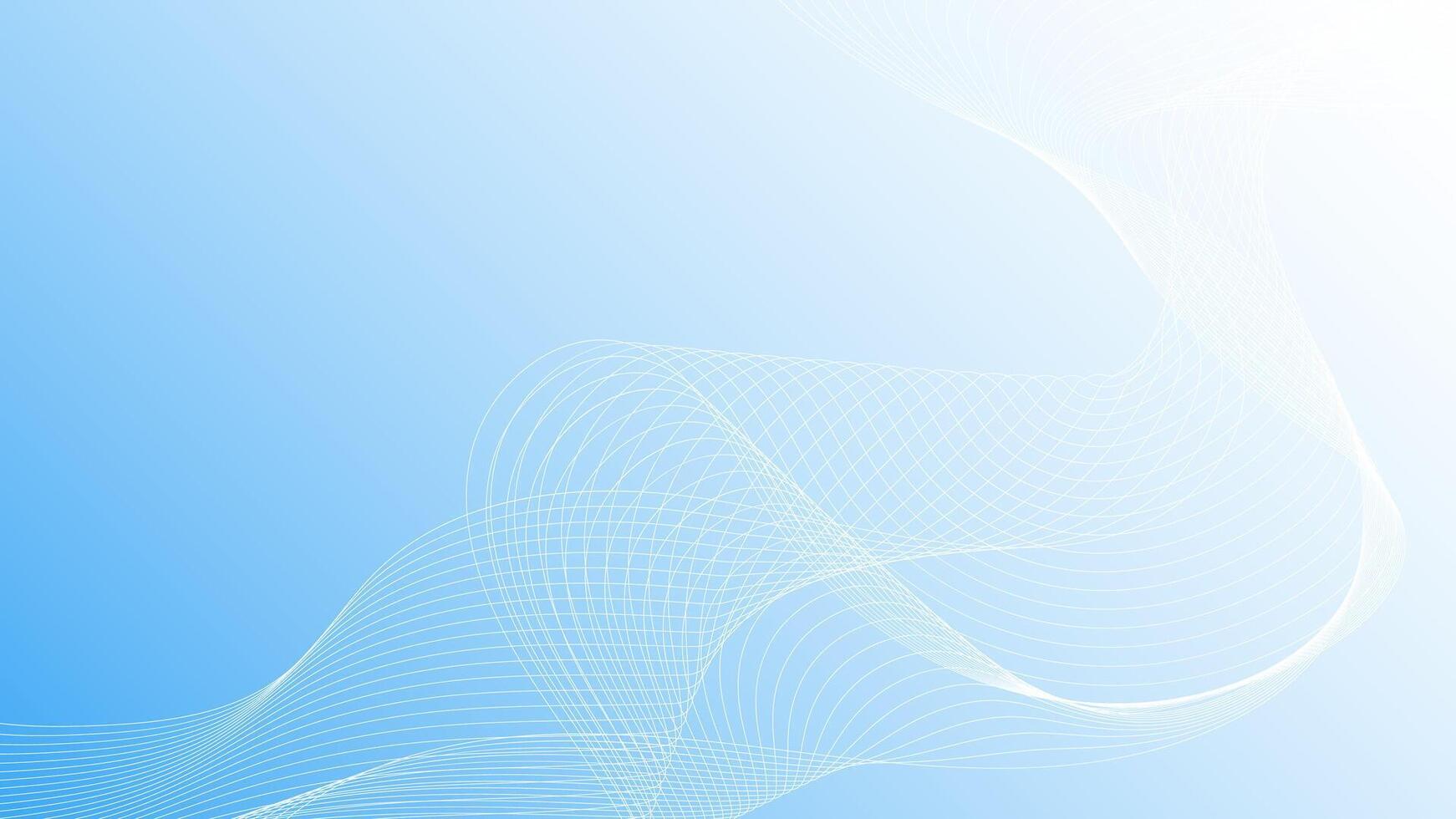A blue background with many free-form wavy lines looks both messy and graceful. vector