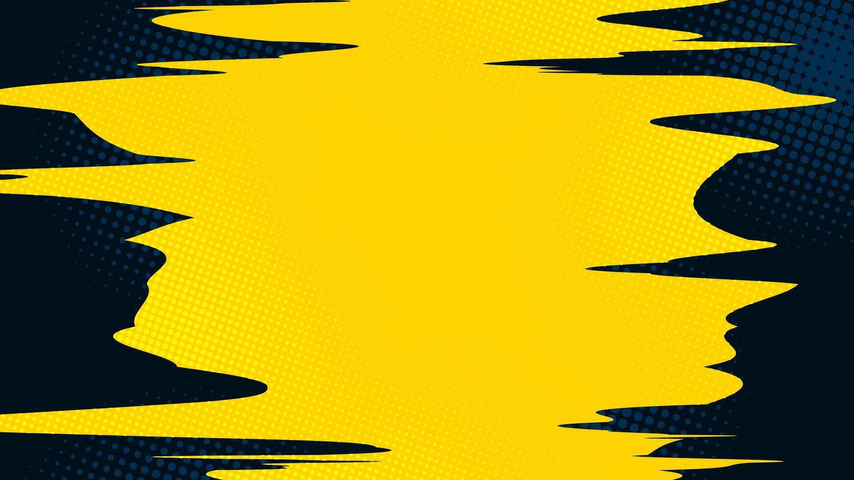 Yellow stripe on a dark background with inconspicuous half-tone dots. vector