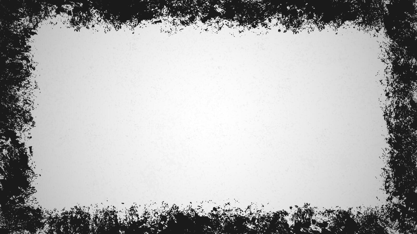 White background with black stain frame in grunge style. vector