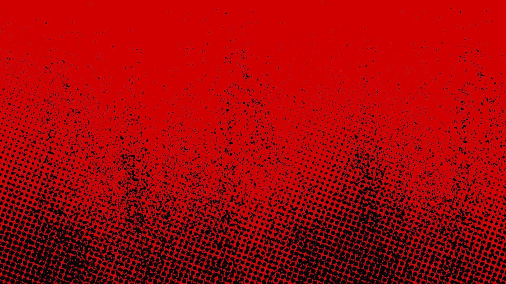 Stained red grunge background with halftone dots. vector