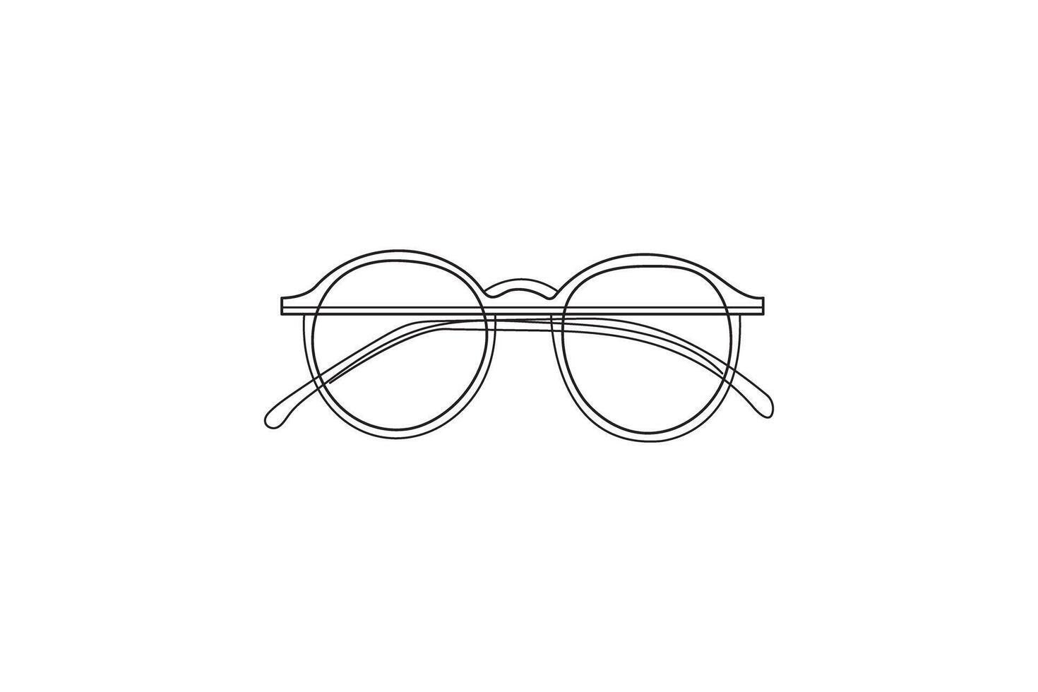 minimalist line art illustration of eyeglasses with a modern and stylish design vector