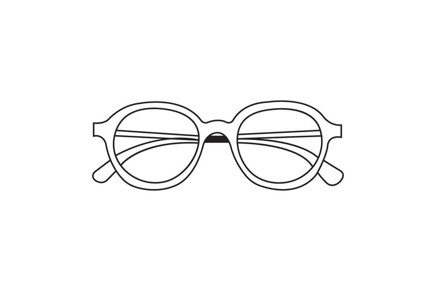 minimalist line art illustration of eyeglasses with a fashion and stylish design vector
