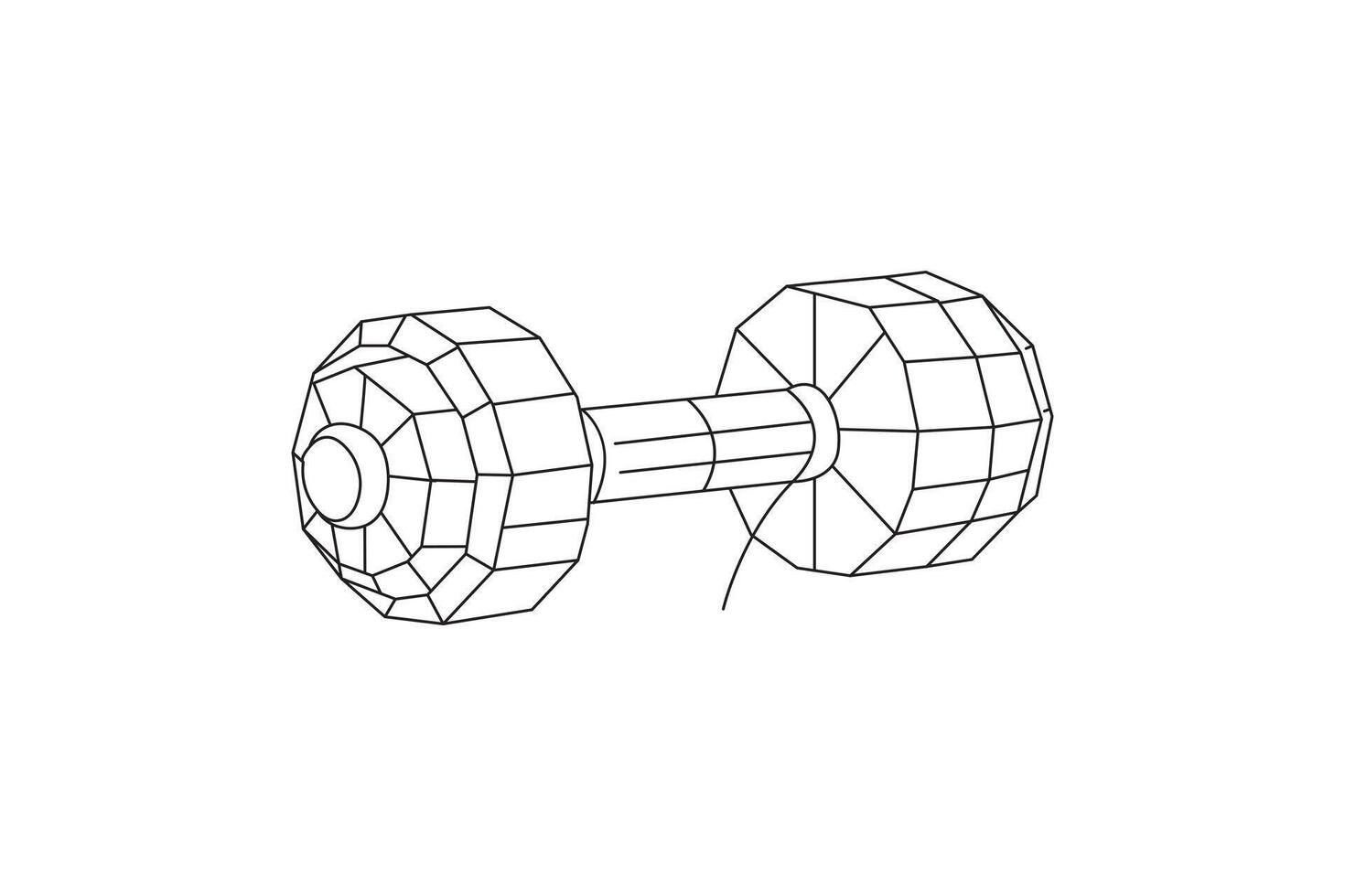 minimalist dumbbell line drawing for fitness and workout creative design vector