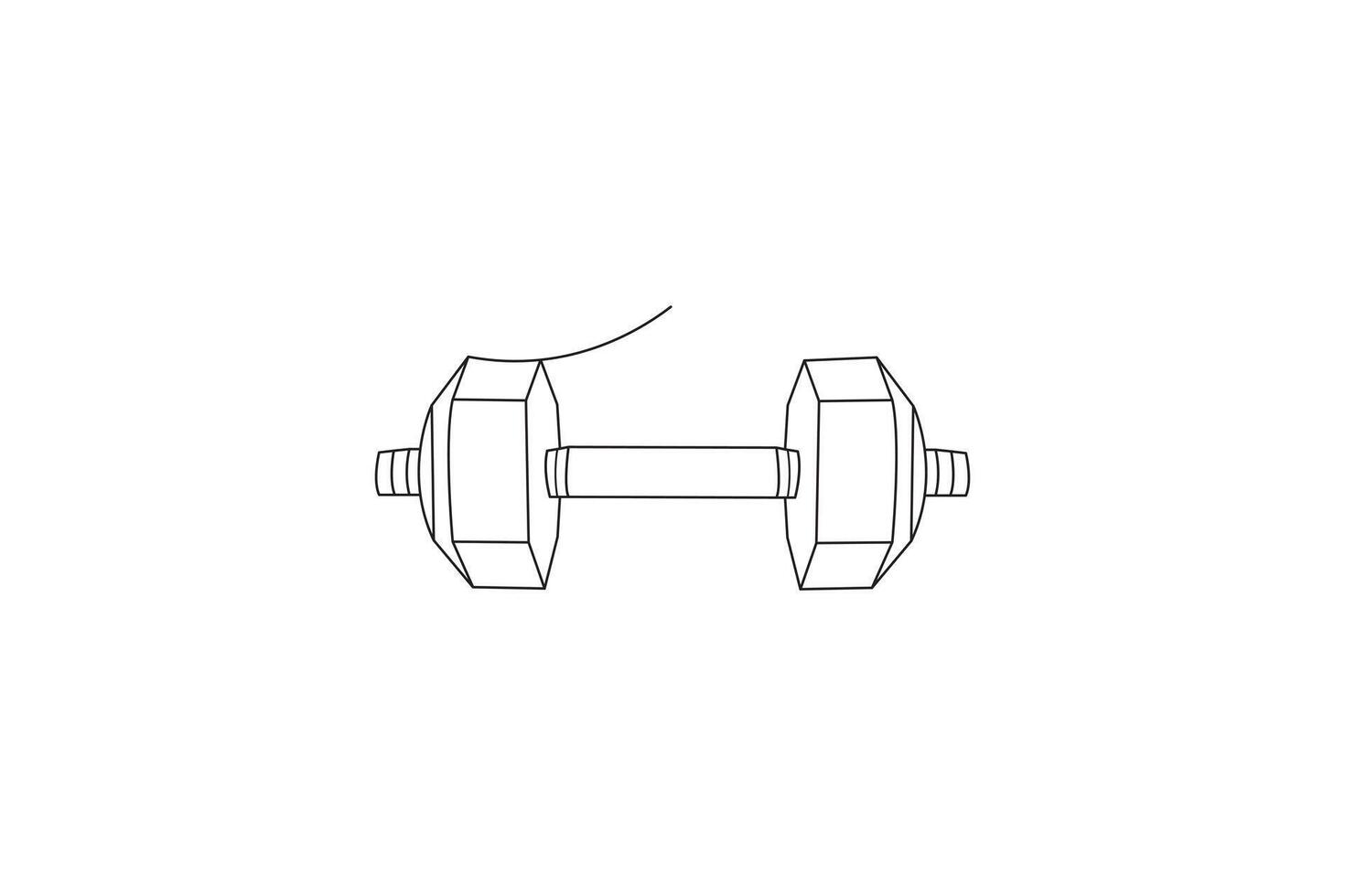 Continuous minimalist dumbbell line drawing for fitness and workout design vector
