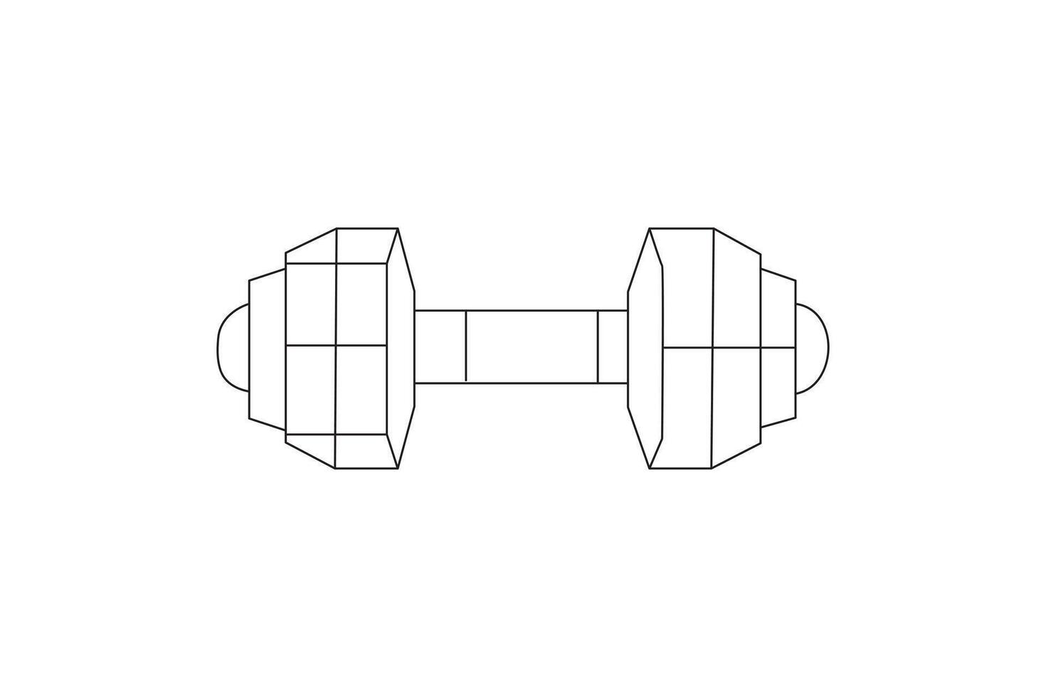 minimalist dumbbell line drawing for fitness exercise and workout design vector