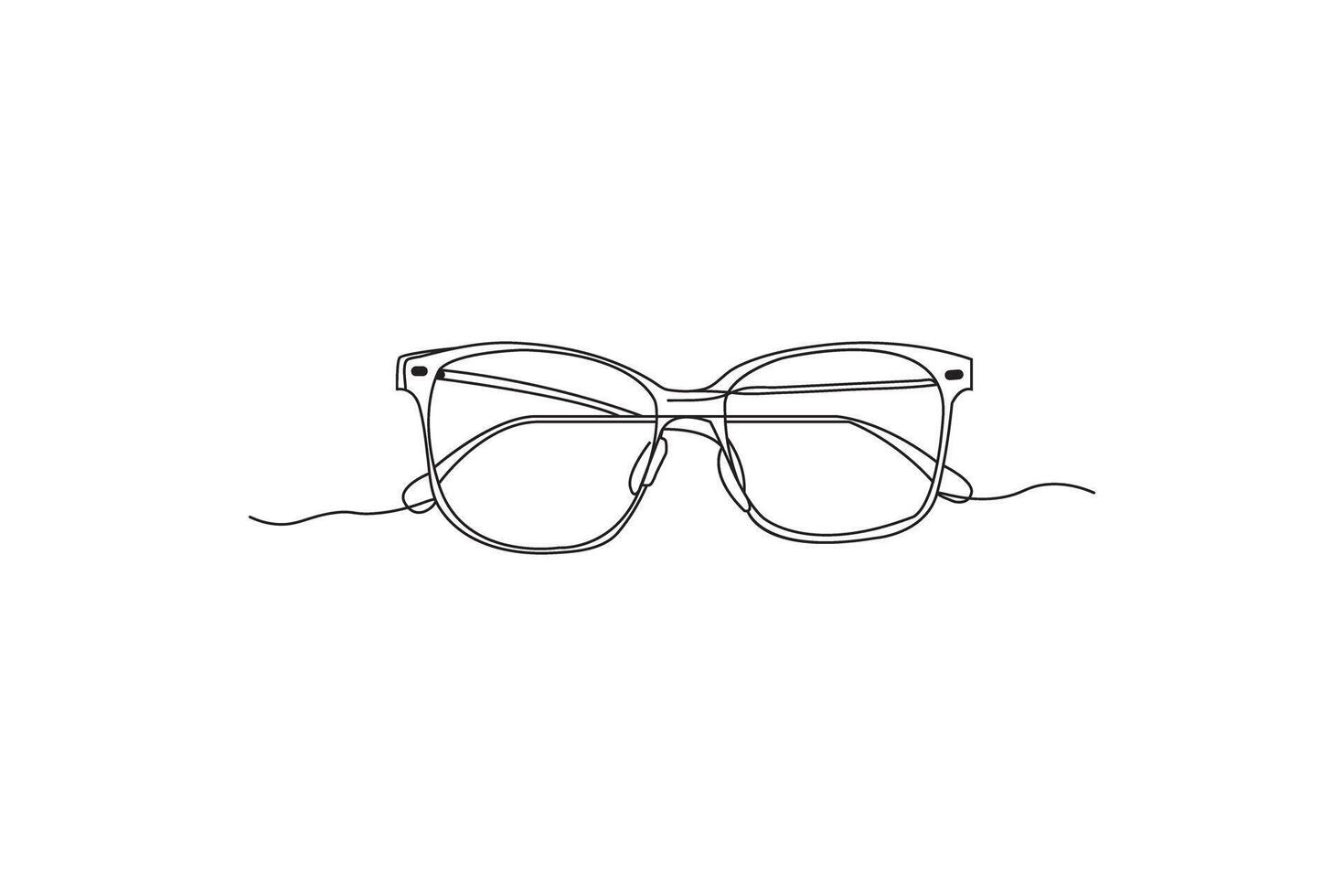 Continuous line art illustration of eyeglasses with a modern and stylish design vector