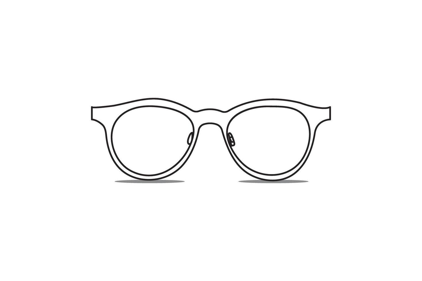 minimalist line art illustration of eyeglasses with a modern fashion and stylish design vector