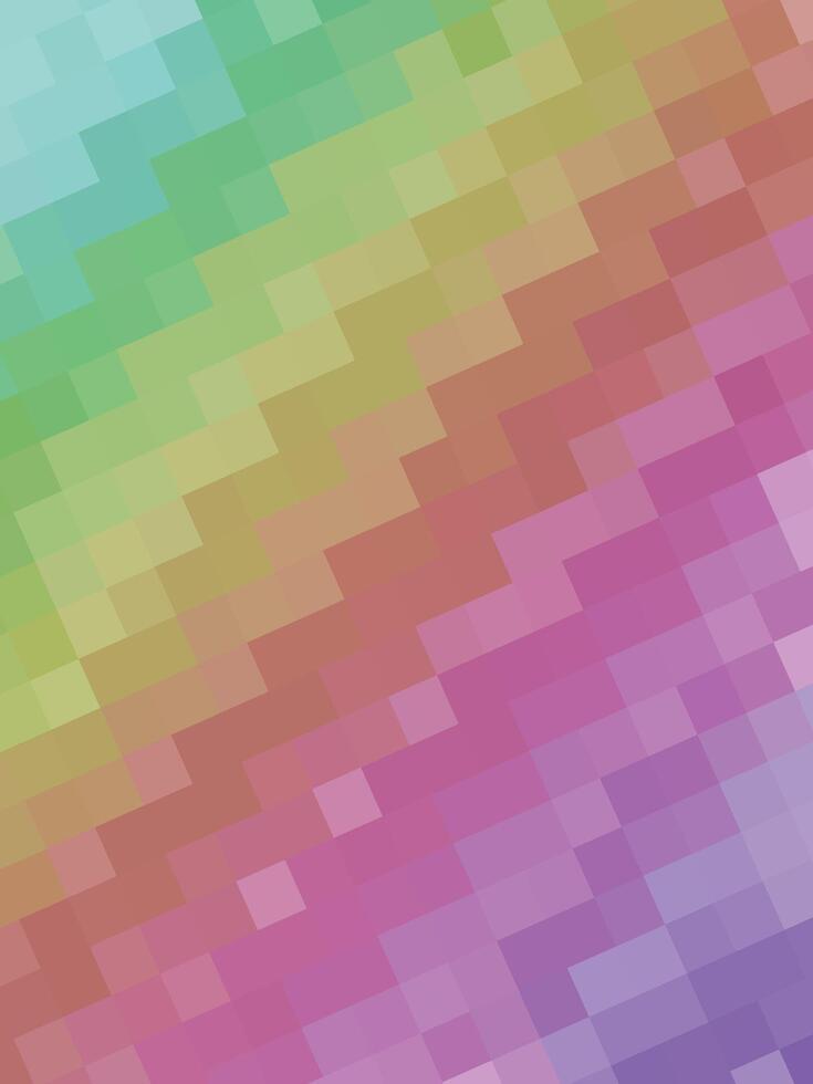A vibrant abstract background with a pixelated pattern featuring a smooth gradient of rainbow colors, creating a modern and digital aesthetic. vector