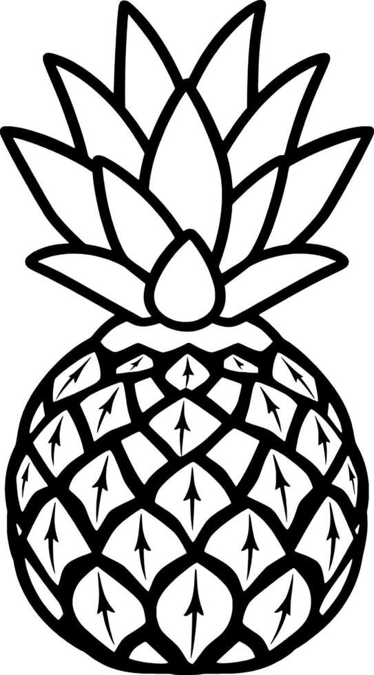 Illustration Of A Single Ripe Pineapple Fruit vector
