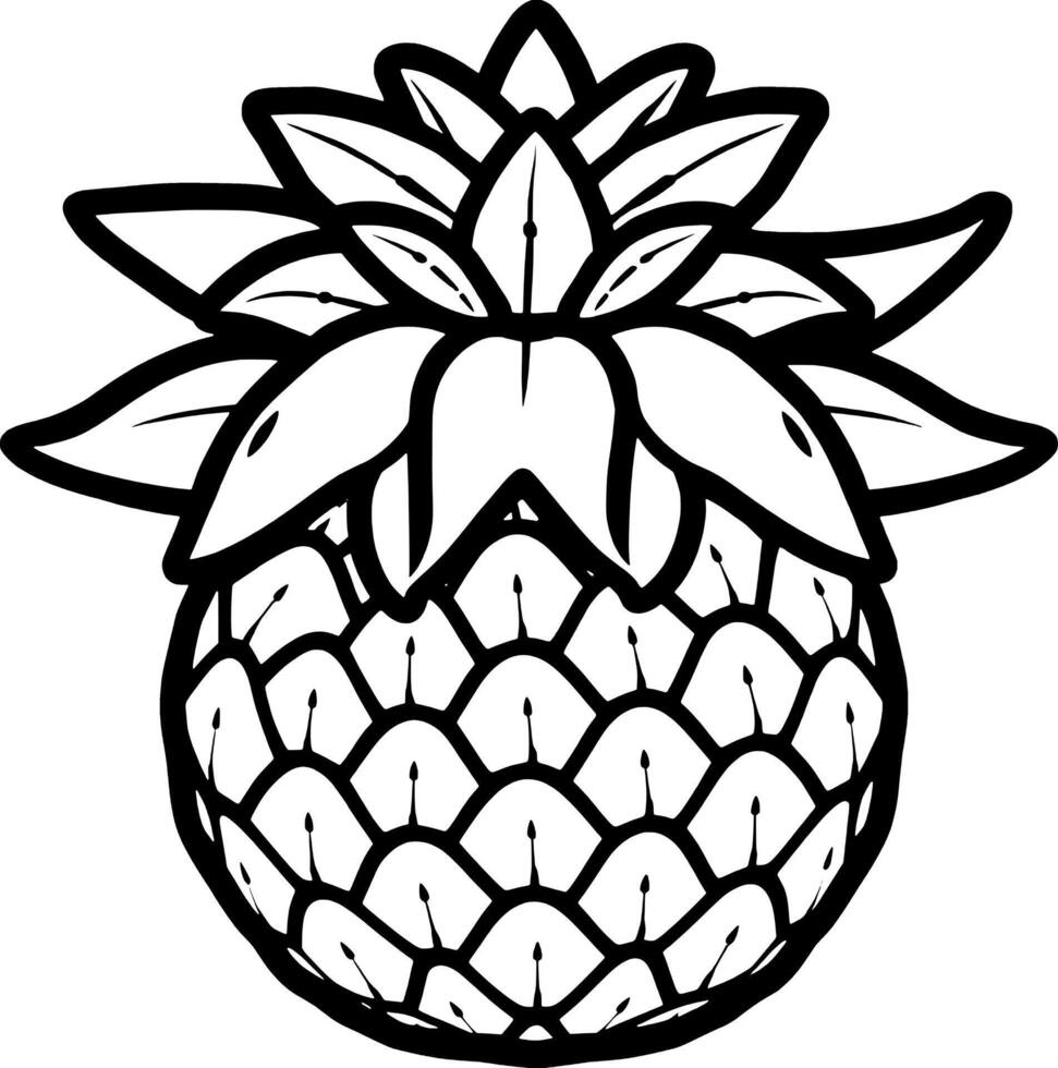 Vibrant Illustration Of A Ripe Pineapple With Green Leaves vector