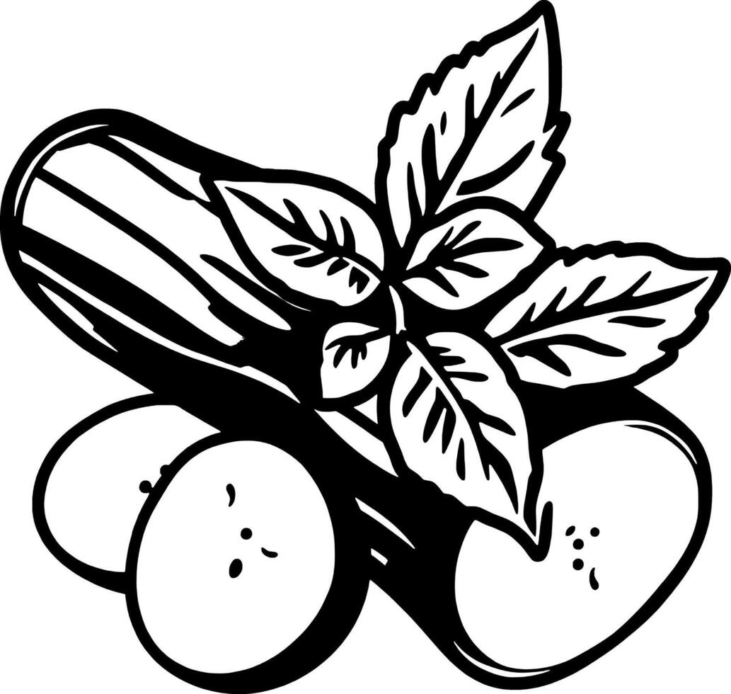 Fresh Cucumber Slices with Vibrant Green Leaves Illustration vector
