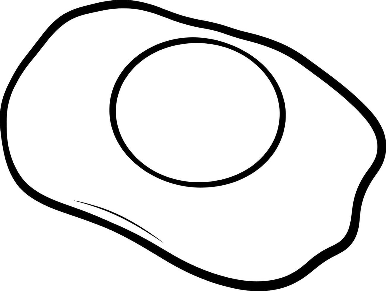 Simple Illustration Of A Fried Egg Sunny-Side Up vector