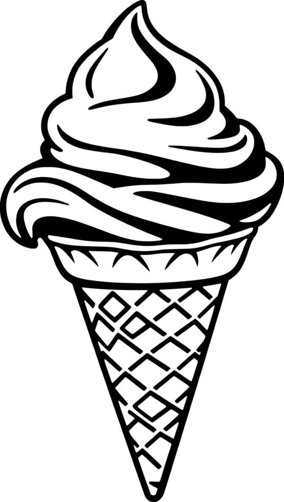 Delicious Swirled Ice Cream Cone A Classic Summer Treat vector