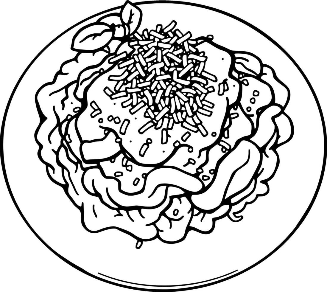 Delicious Pasta Dish Topped With Orange Sauce And Cheese vector