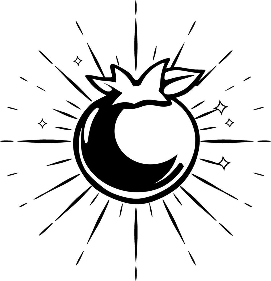 A Radiant Blueberry Illustration A Striking Graphic Design of a Single Shiny Berry with Sunburst vector