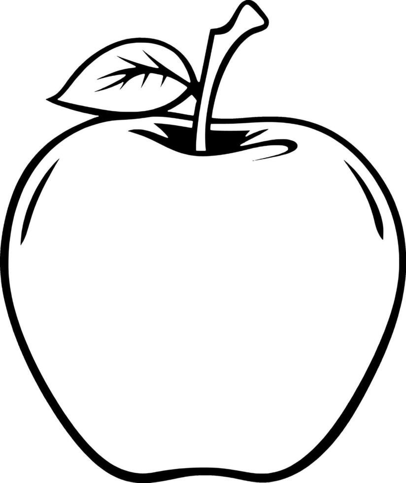 Line Of A Single white Apple With Leaf vector