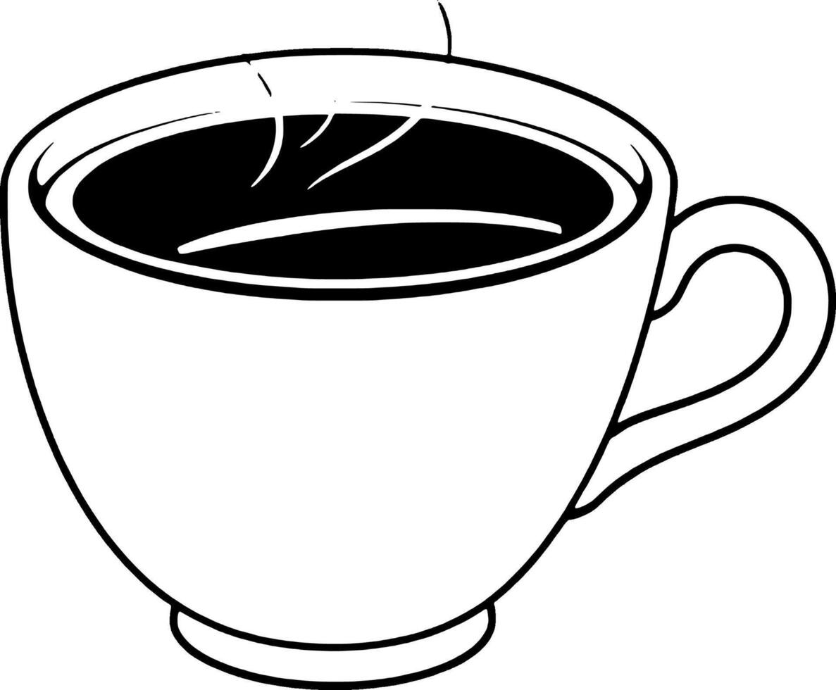 A Drawing Of A Steaming Cup Of Coffee vector