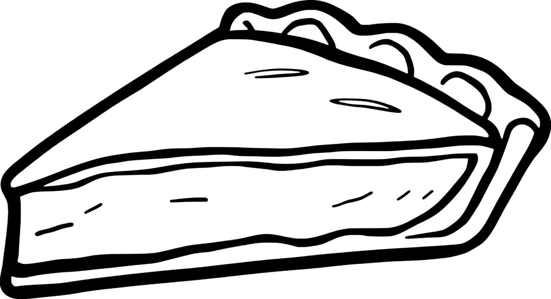 Delicious Slice Of Homemade Pie A Simple Line Drawing vector