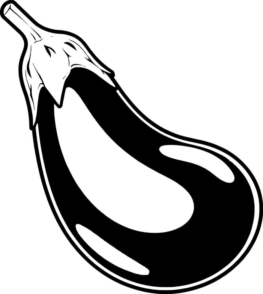 A Single Ripe Eggplant Isolated On White Background vector