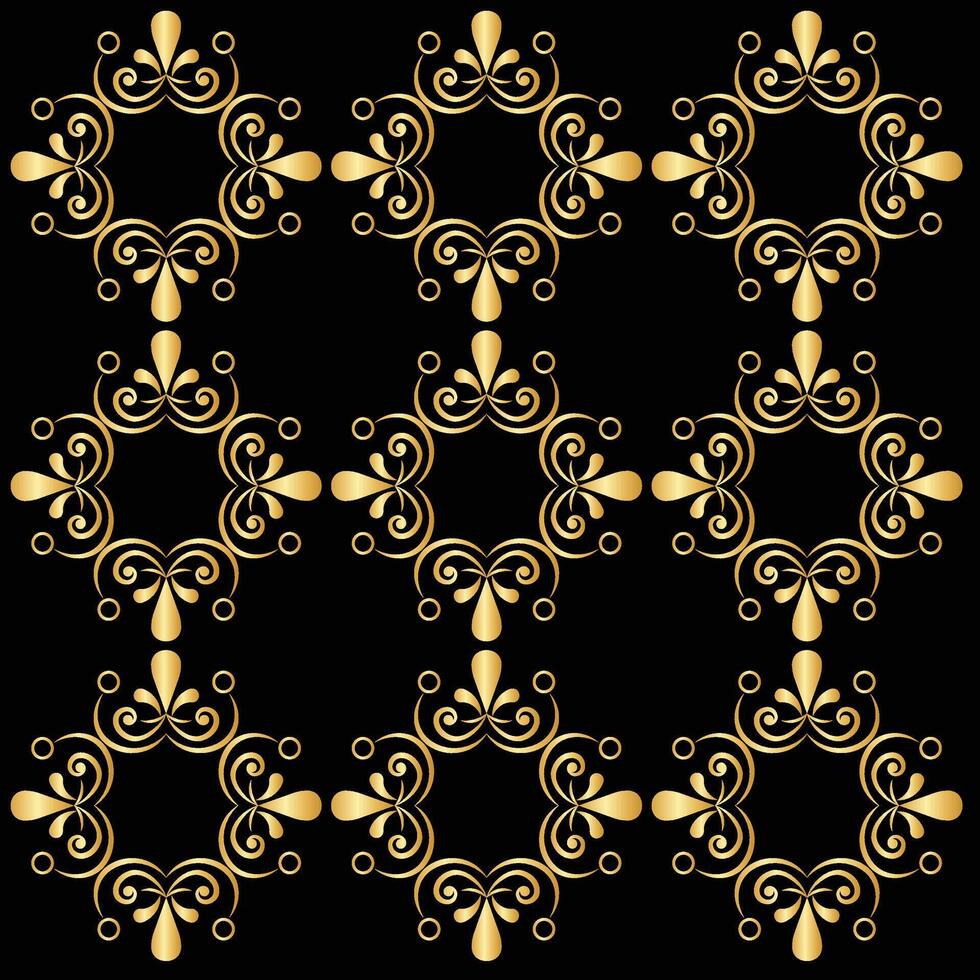 ornate golden floral pattern vector