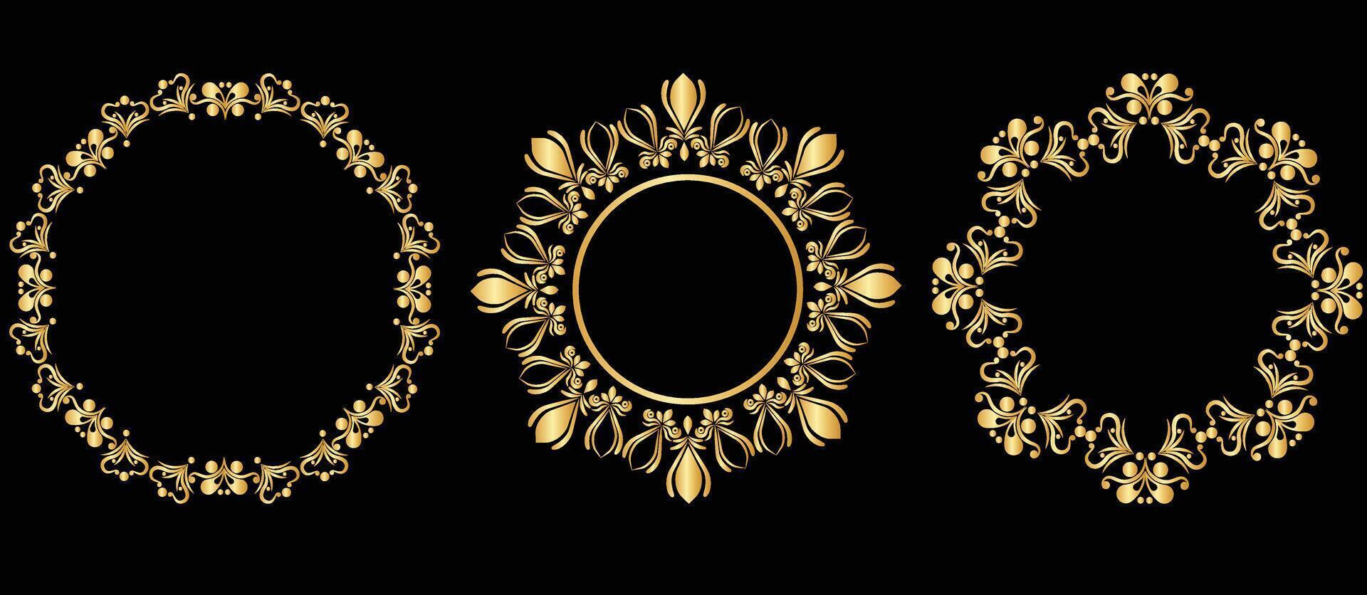 ornate round frames vector