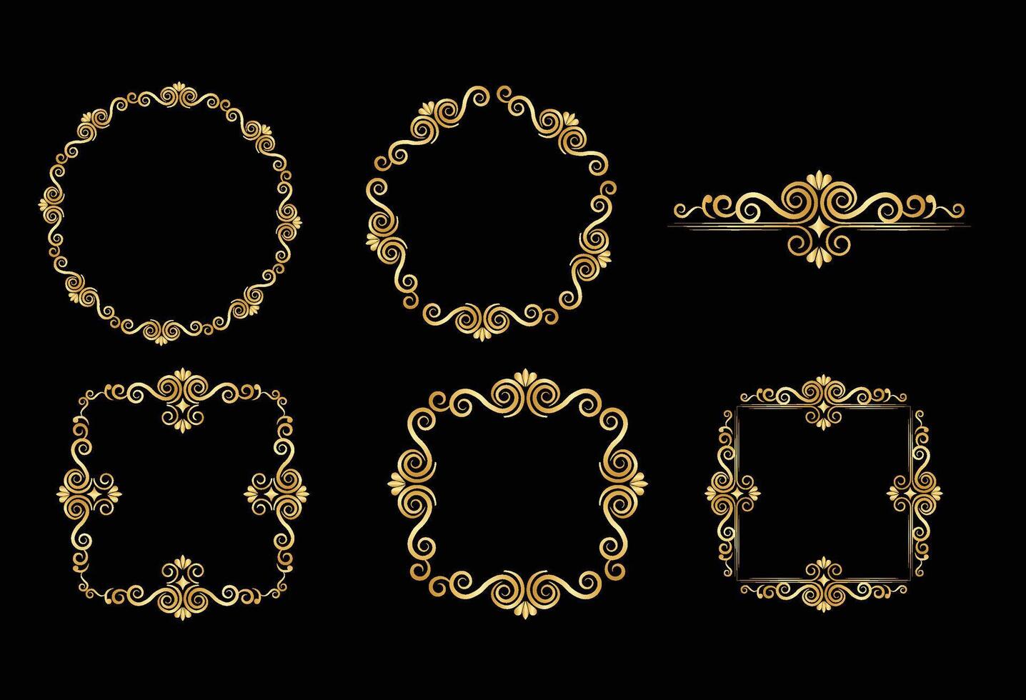 ornate vintage frames set vector