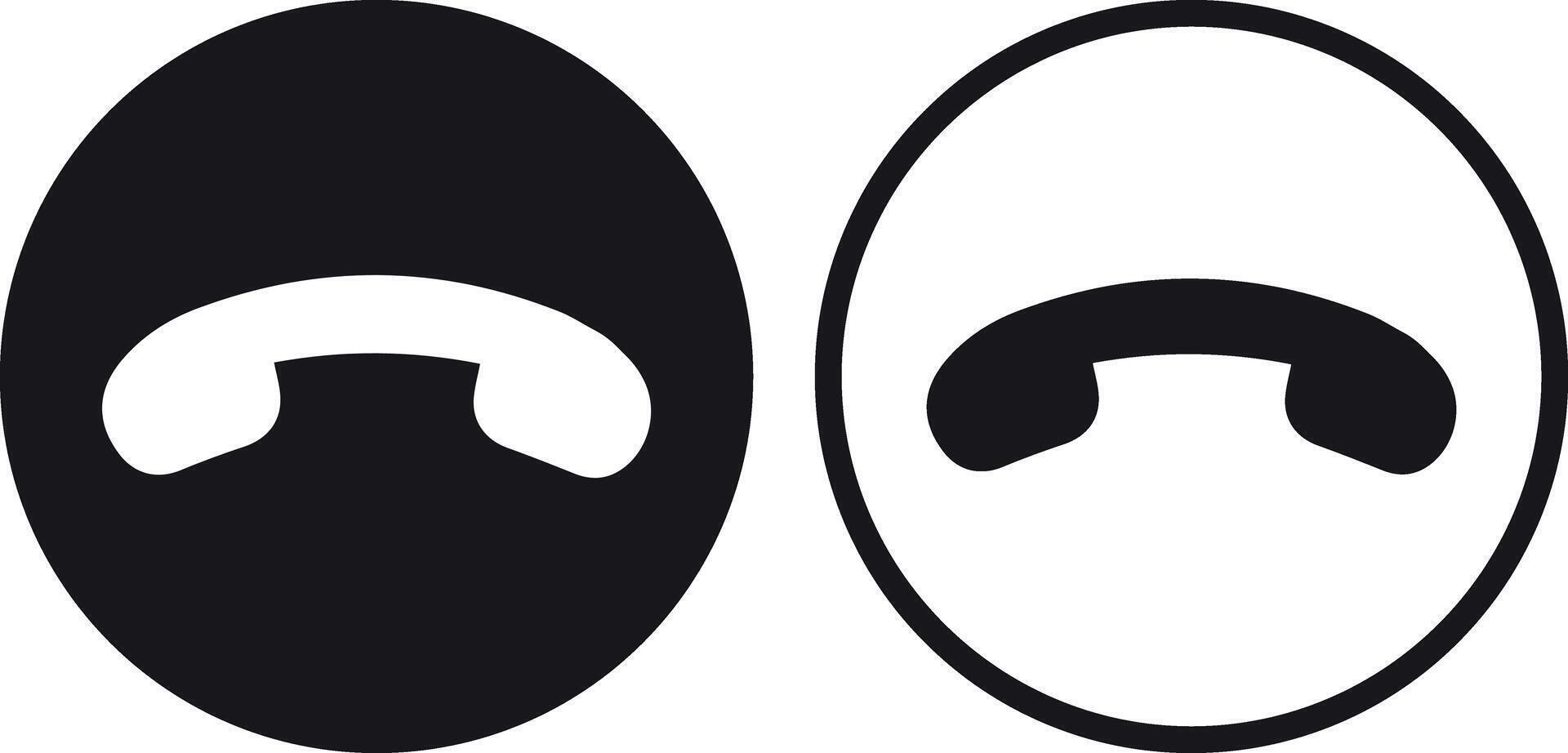 Decline call icon set in two styles . Decline phone call button icon . illustration vector