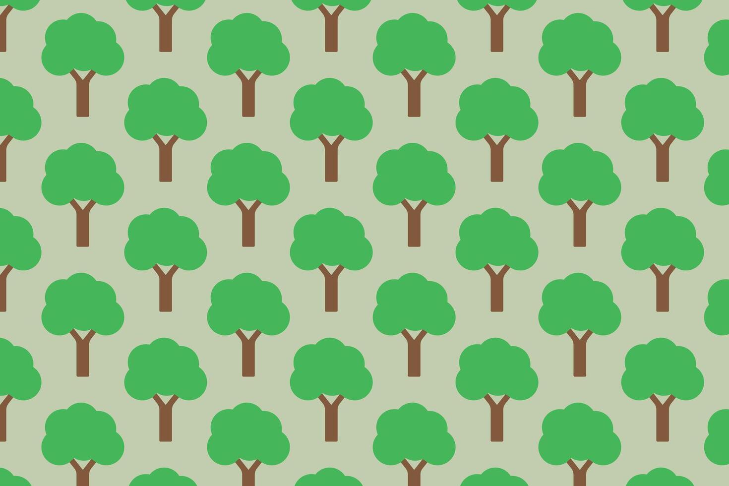 Tree pattern in trendy style . Green trees background . illustration vector