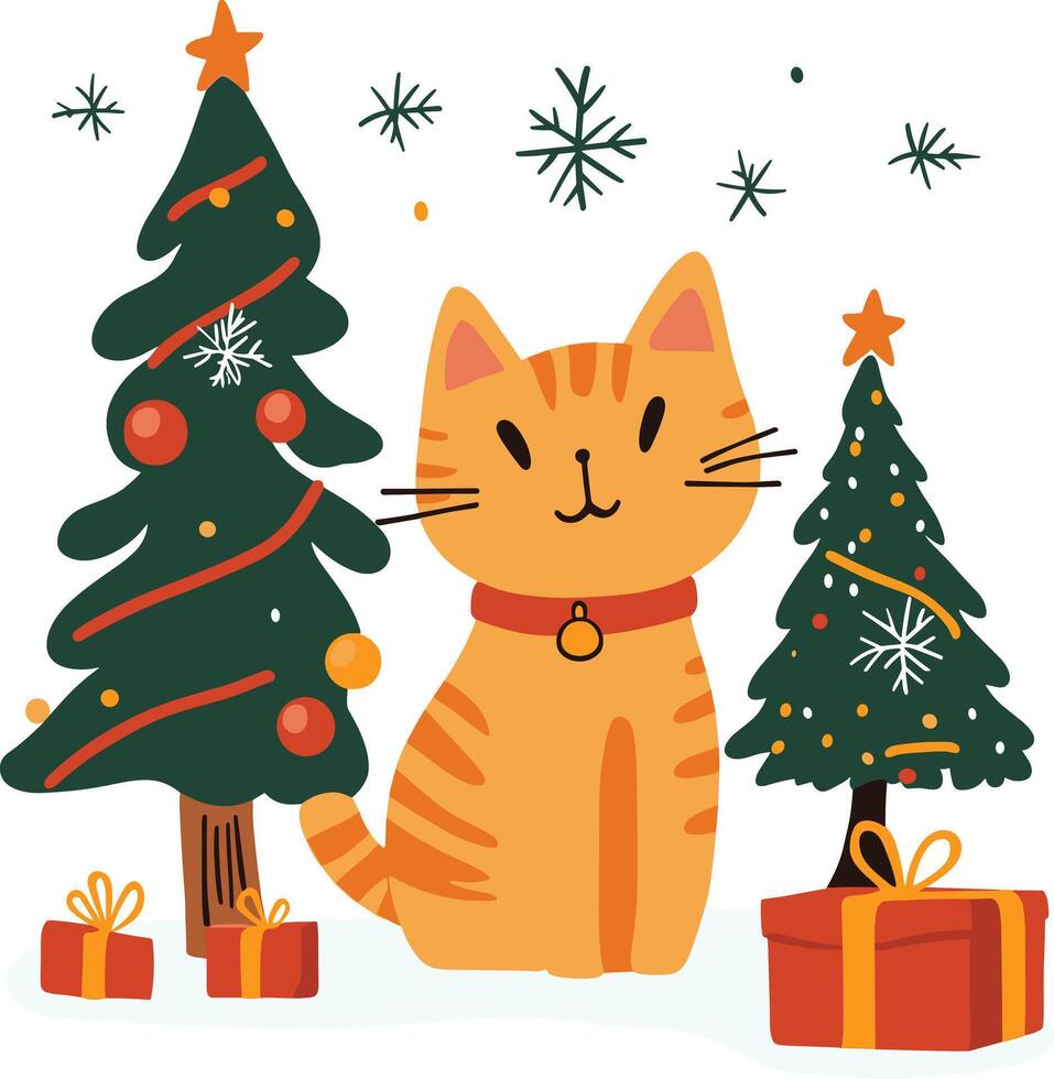 Whiskers in a Winter Wonderland vector