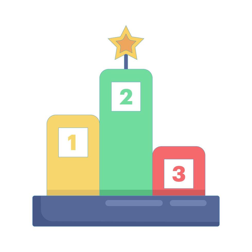 Leaderboard Concept. Sports and Games Symbol. Flat Icon Design Illustration on White Background vector