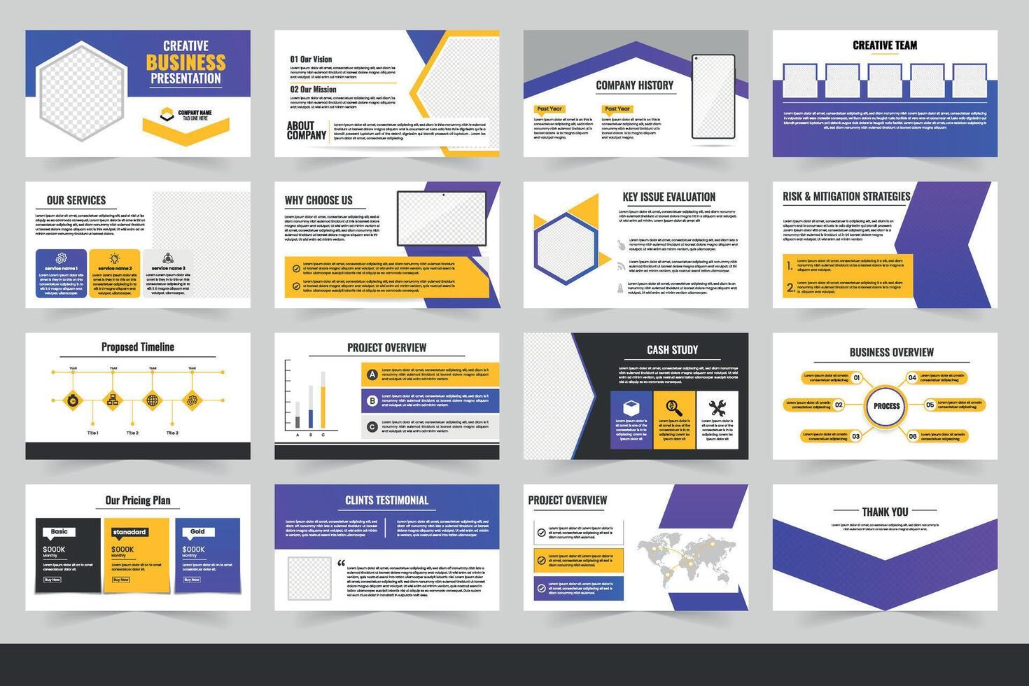 Creative Business Presentation Template Showcasing Modern Design Elements, Business presentation template design, vector