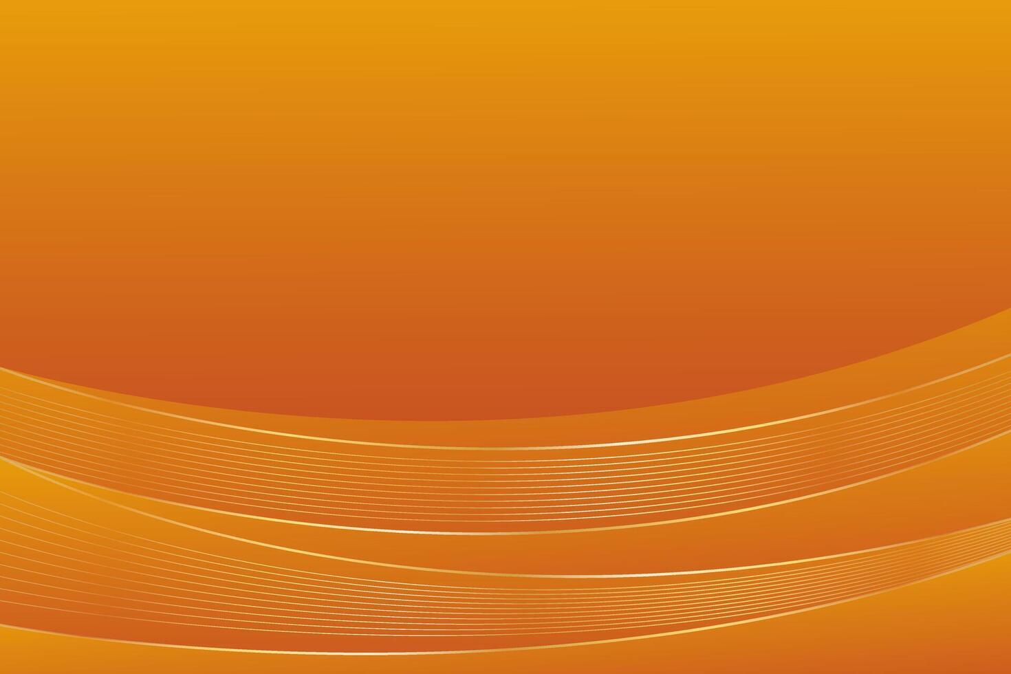 Elegant Abstract Orange Background with Curved Gold Lines vector