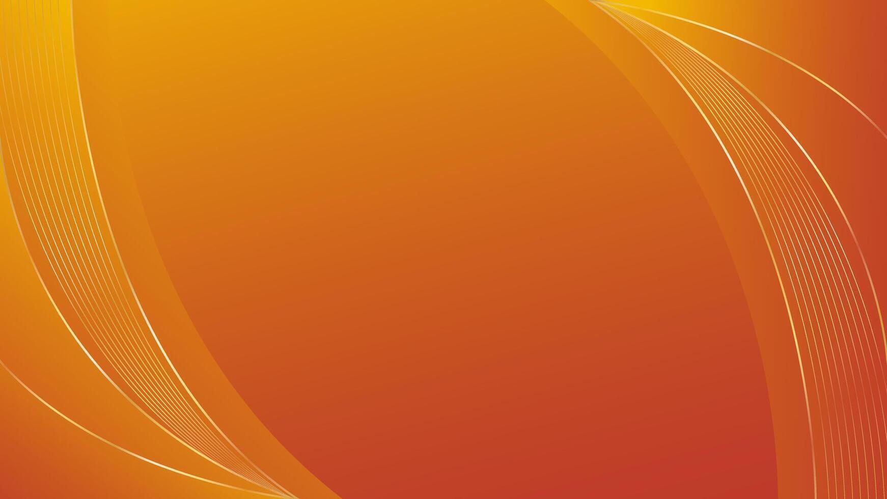 Elegant Abstract Orange Background with Luxurious Curved Gold Lines. Suitable for Sales, ads, Invitations, awards, templates, banners, covers, posters, web and pages vector