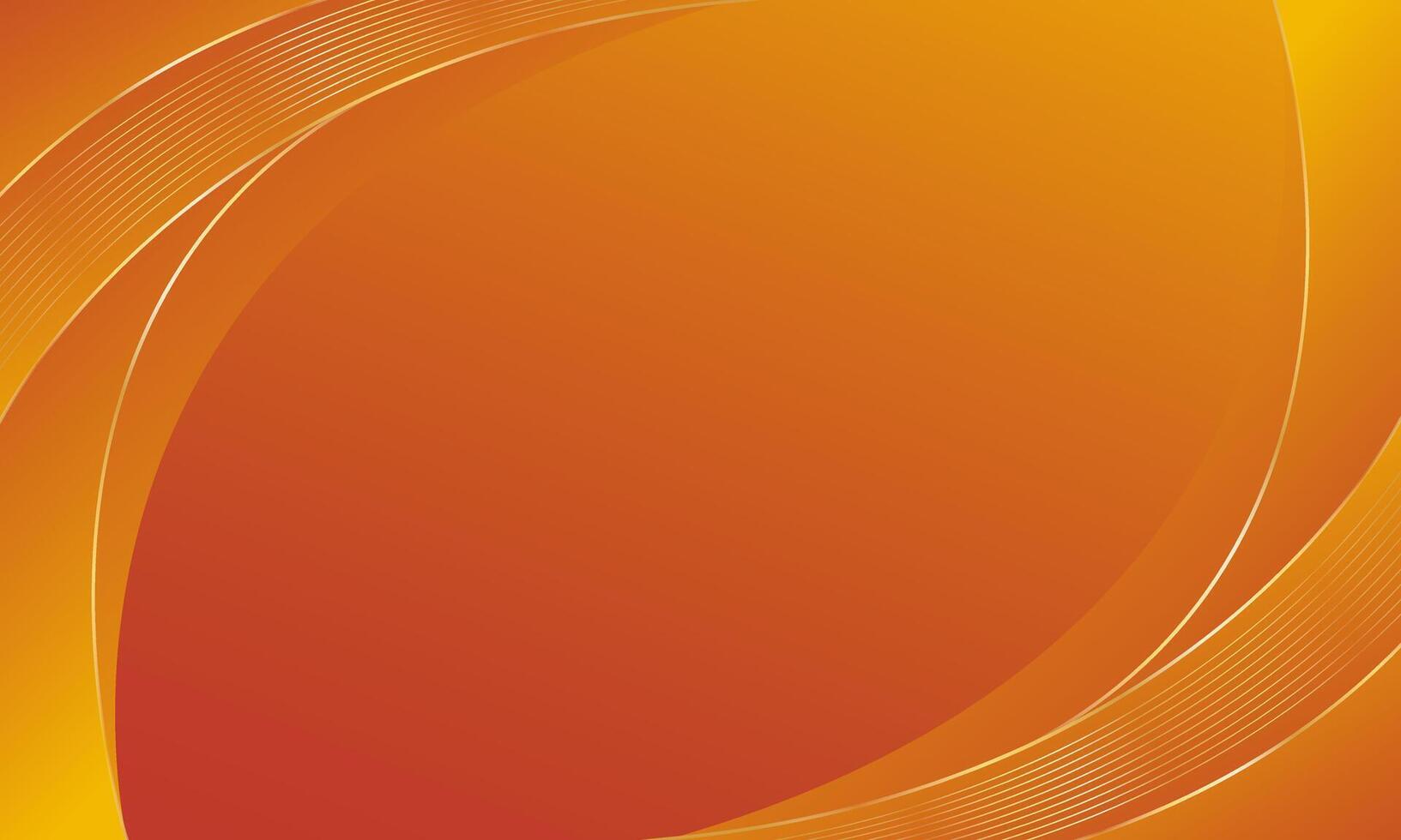 Elegant Abstract Orange Background with Luxurious Curved Gold Lines vector