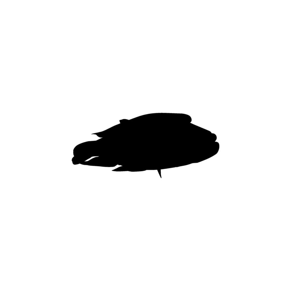 Silhouette The Humphead wrasse, Cheilinus undulatus, also known as the Maori wrasse, Napoleon wrasse, Napoleon fish. Simple and Editable vector