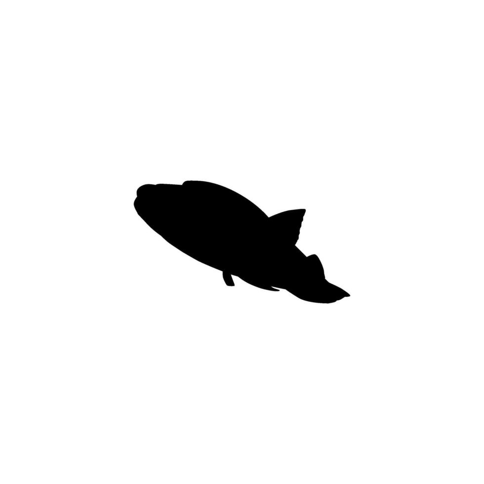 Silhouette The Humphead wrasse, Cheilinus undulatus, also known as the Maori wrasse, Napoleon wrasse, Napoleon fish. Editable and Flat vector