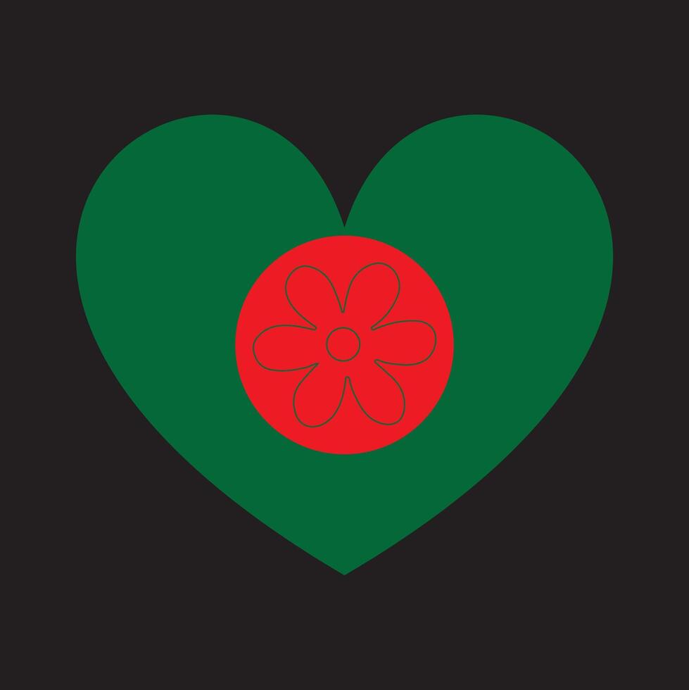 HEART BANGLADESH FLAG vector