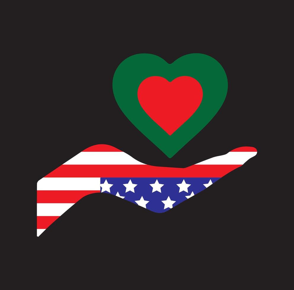 AMERICA BANGLADESH LOVE FLAG vector