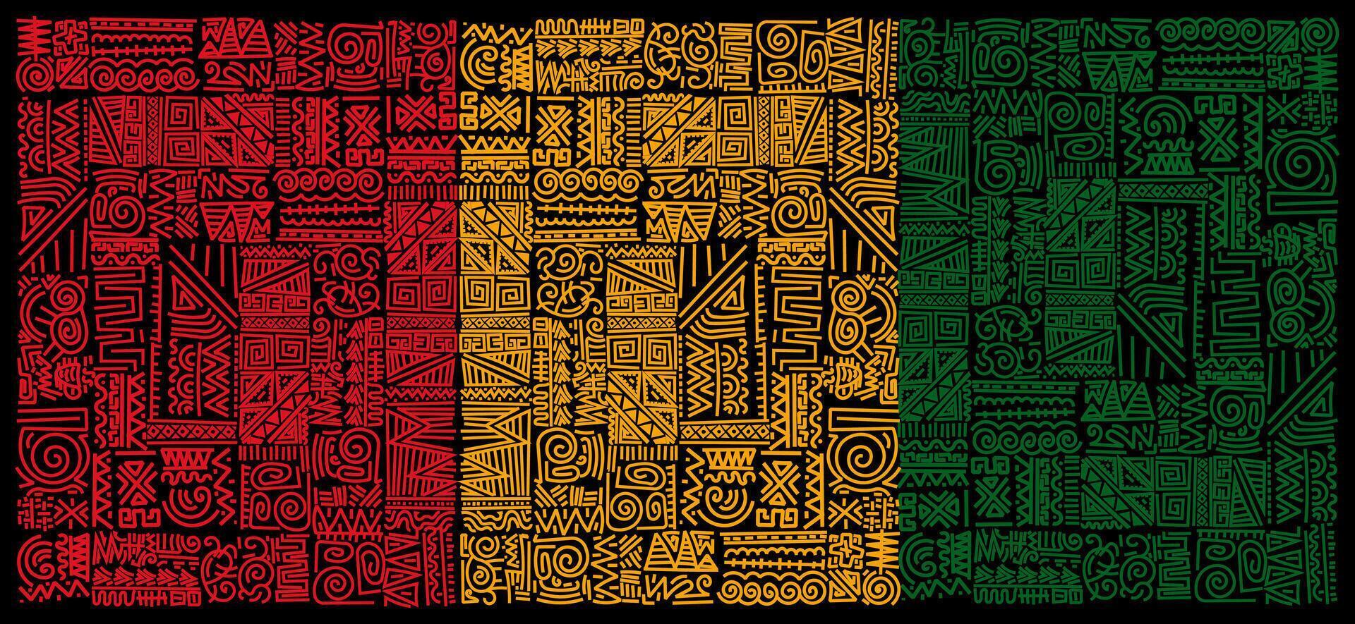 Hand drawn abstract pattern African style ethnic background vector