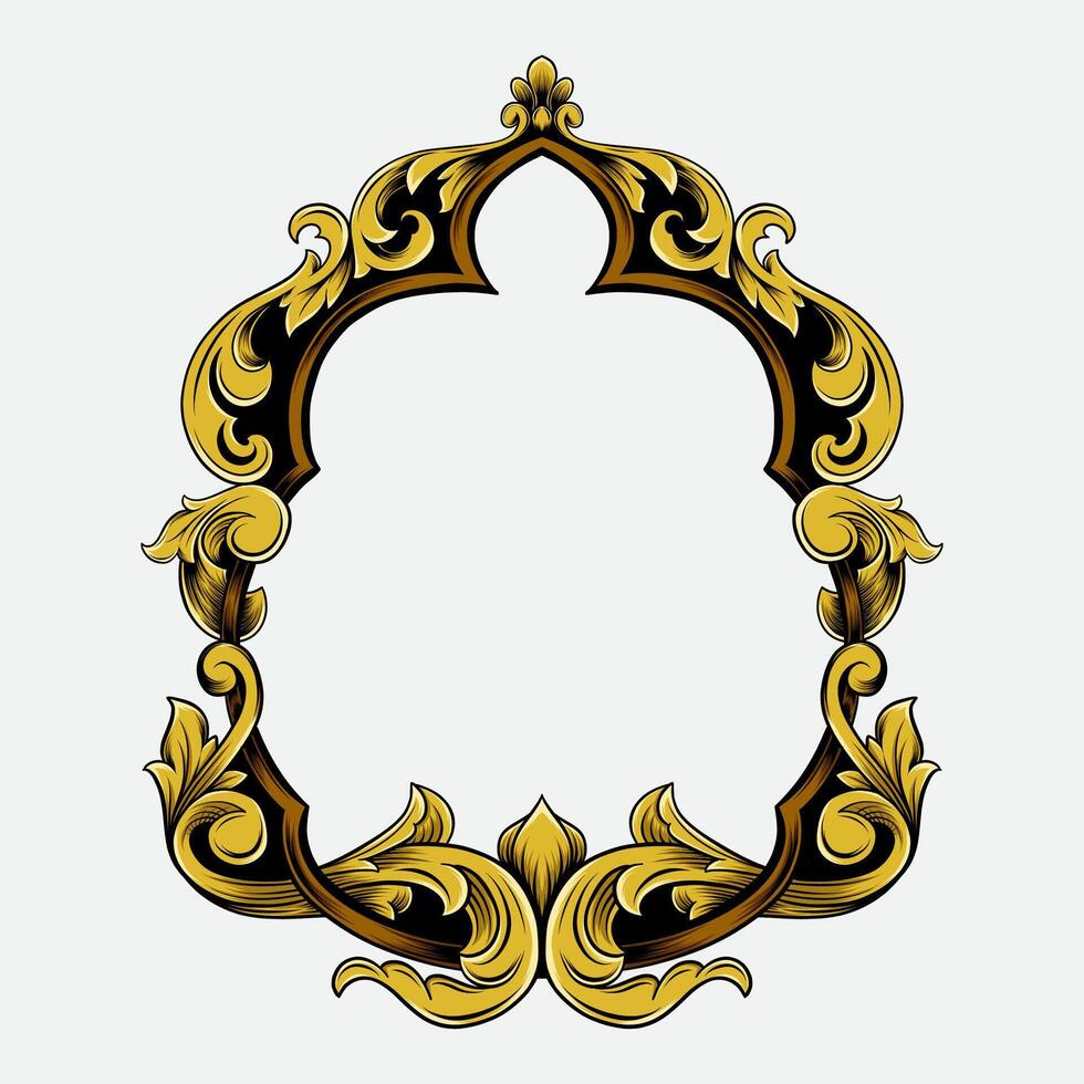Romantic and luxurious vintage engraved frame vector