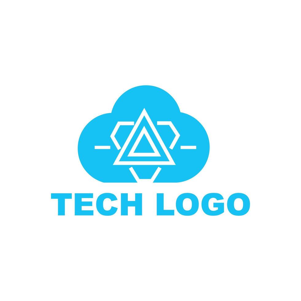 Cloud tech logo design and company business templates vector
