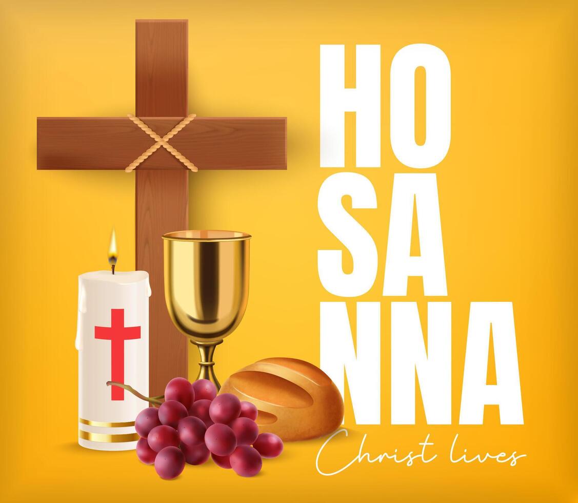 Holy Week Hosanna Yellow Background vector