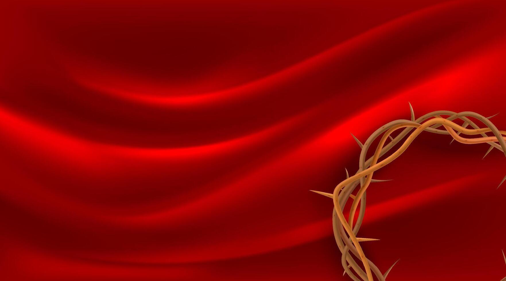 Holy Week Crown of Thorns Red Background vector