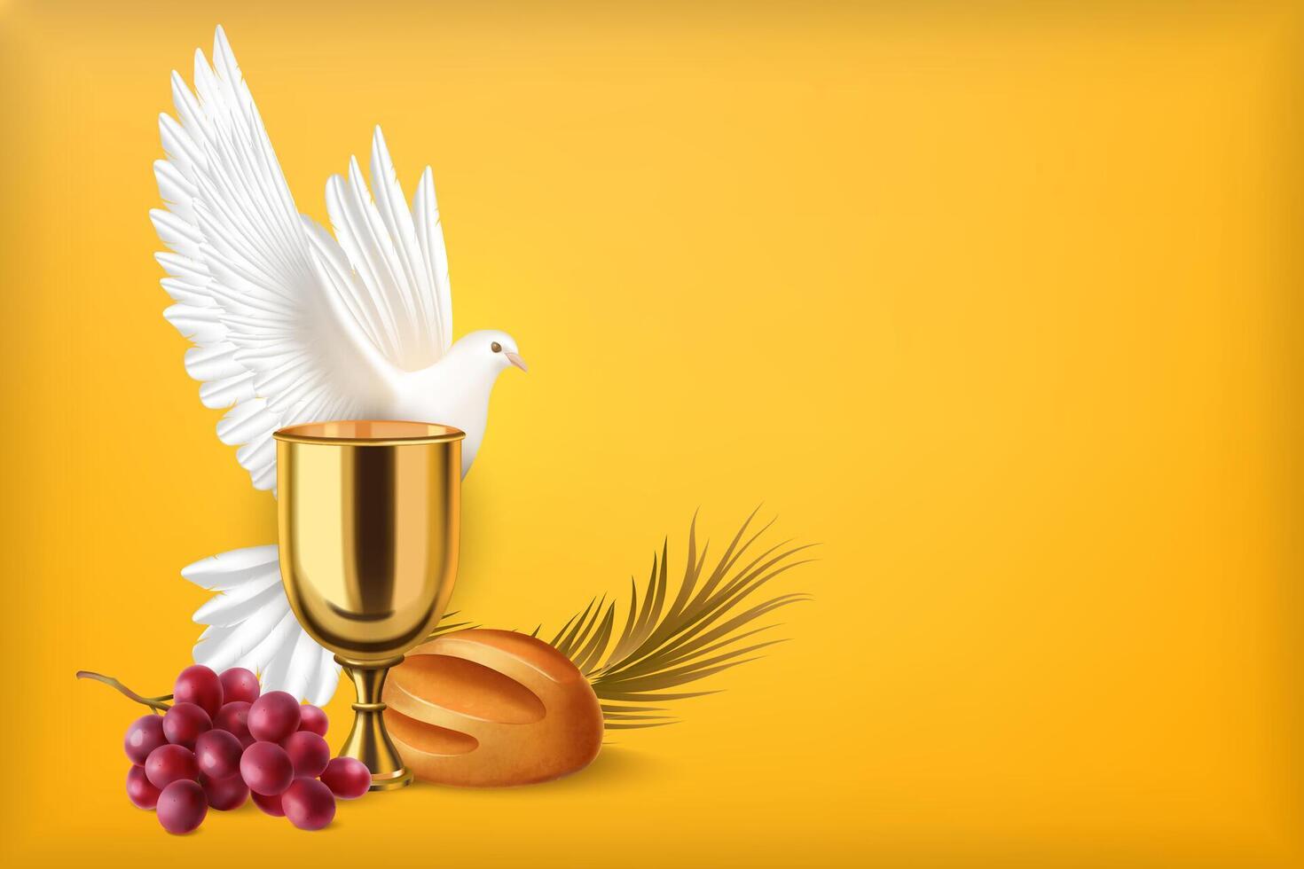 Holy Week Elements Yellow Background vector