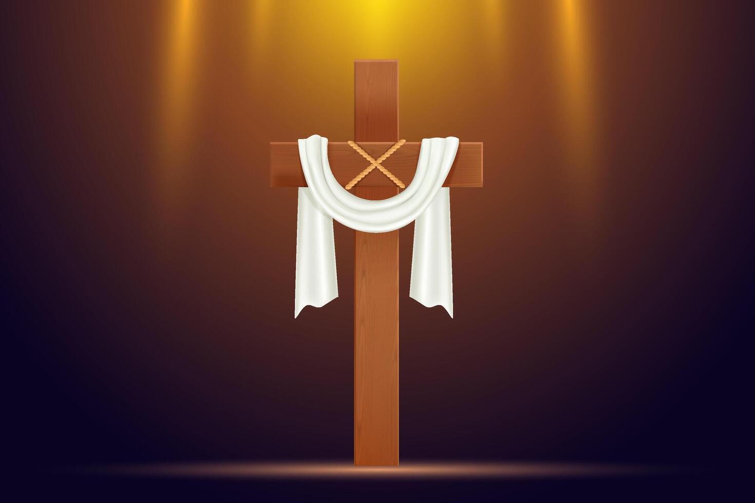 Holy Week Realistic Cross Background vector