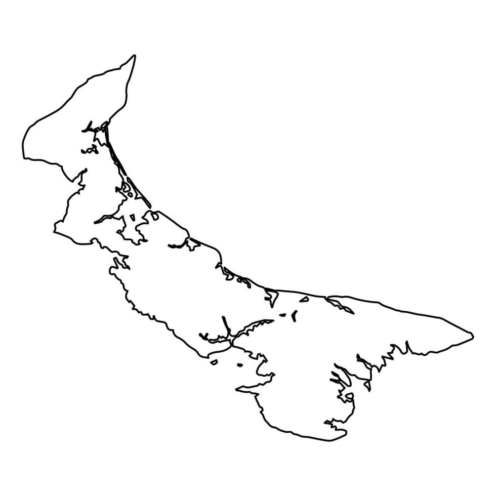 Island Province Outline, Prince Edward Island, Canada vector