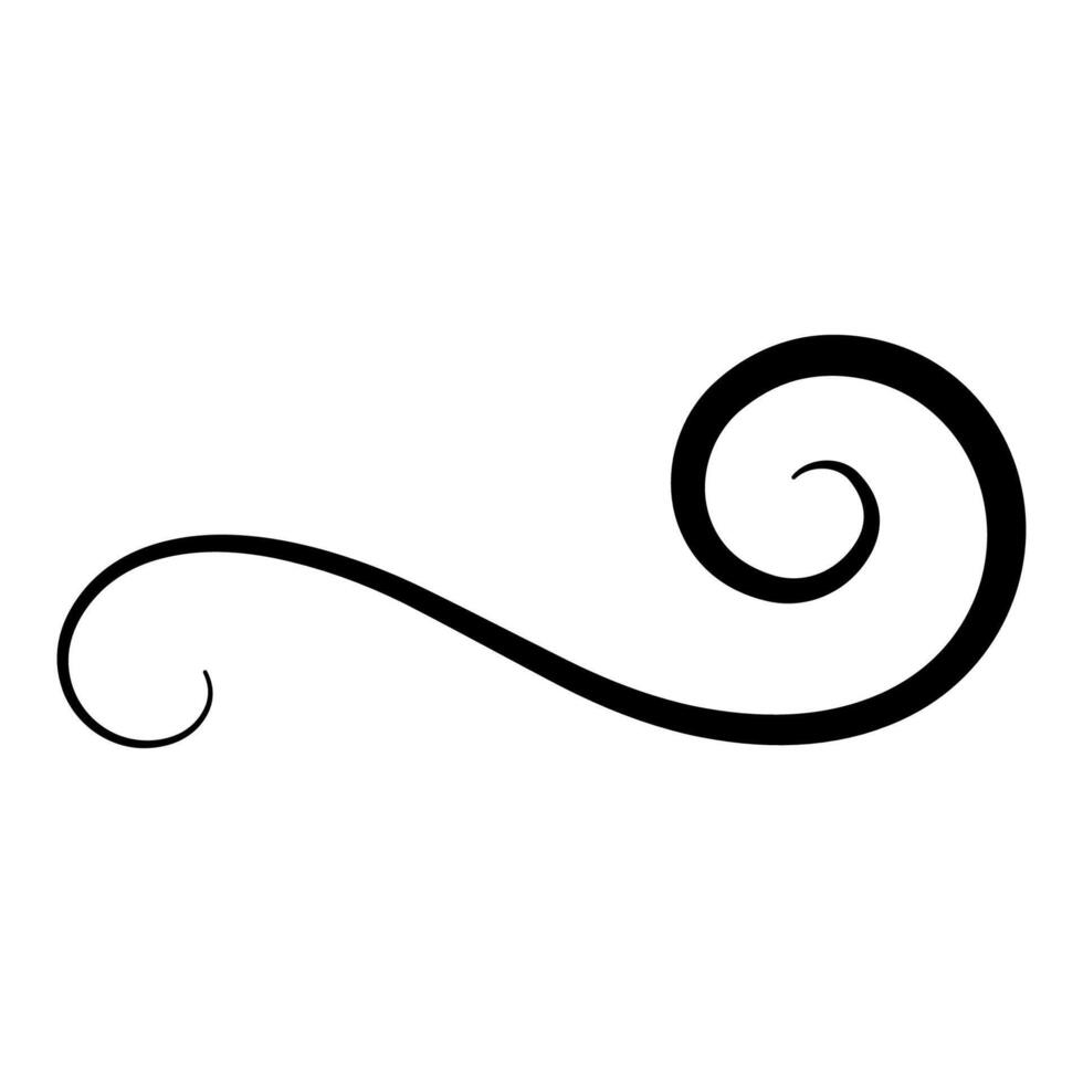 Elegant Swirl Wind Gust Line Art Doodle vector