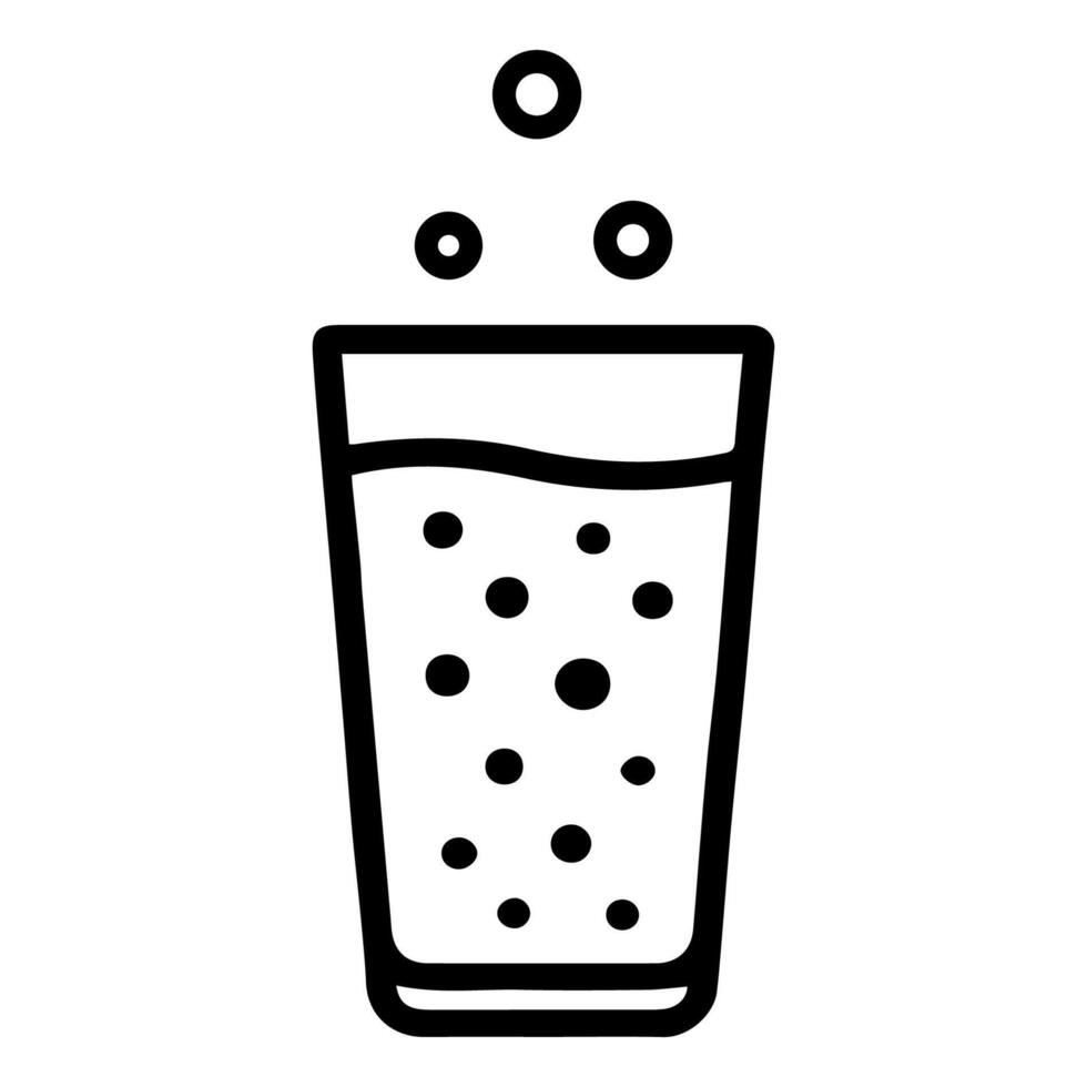 Glass with soda, sparkling water, fizzy water with bubbles vector