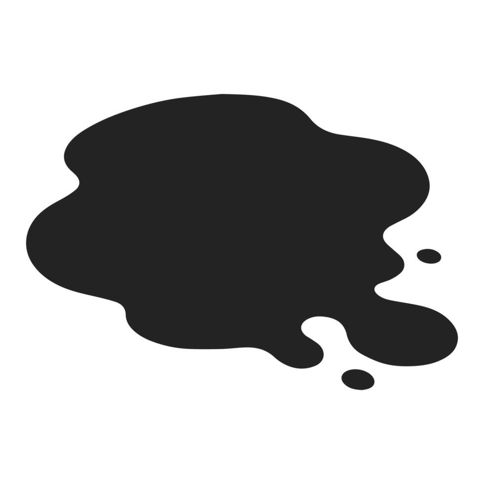 Dark Liquid Spill Stain Abstract Shape on White Surface vector